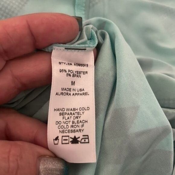 Tera Fashion Boho-Inspired Halter Maxi Dress Aztec Light Blue & Green Size M - Picture 10 of 10